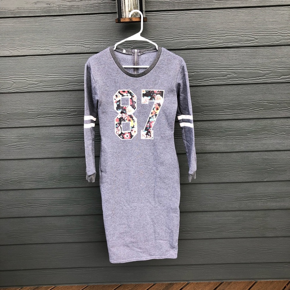 Warm long crew neck dress